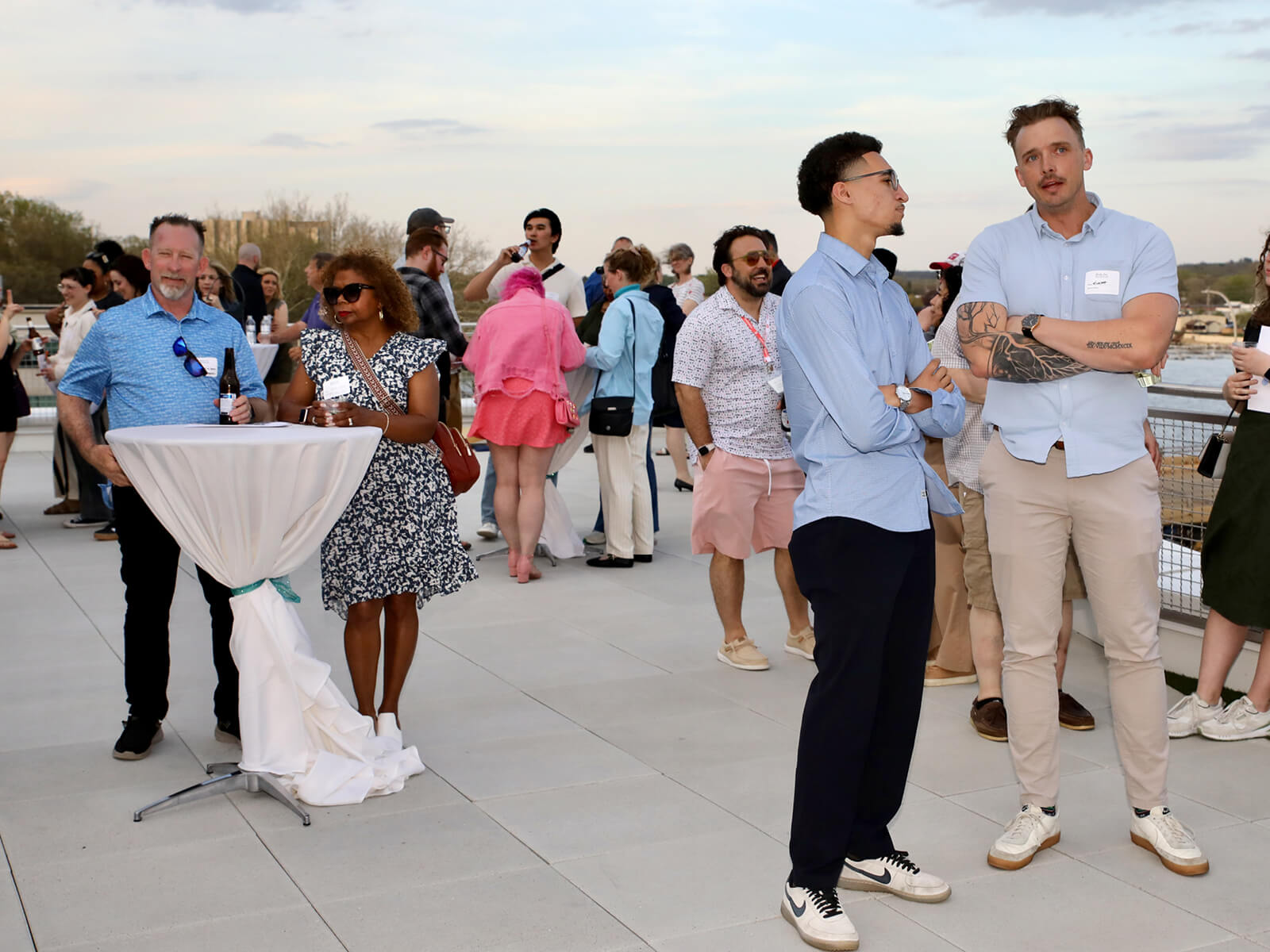 Rockford residents mingling at a Made For Rockford new resident mixer