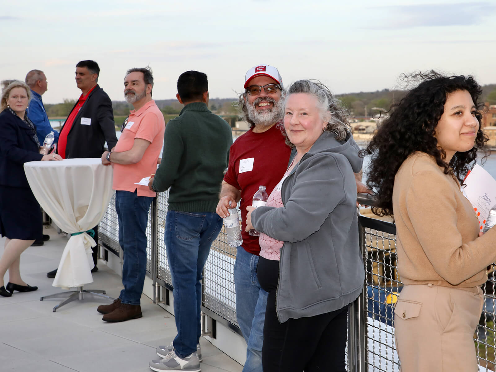 Rockford residents mingling at a new resident mixer