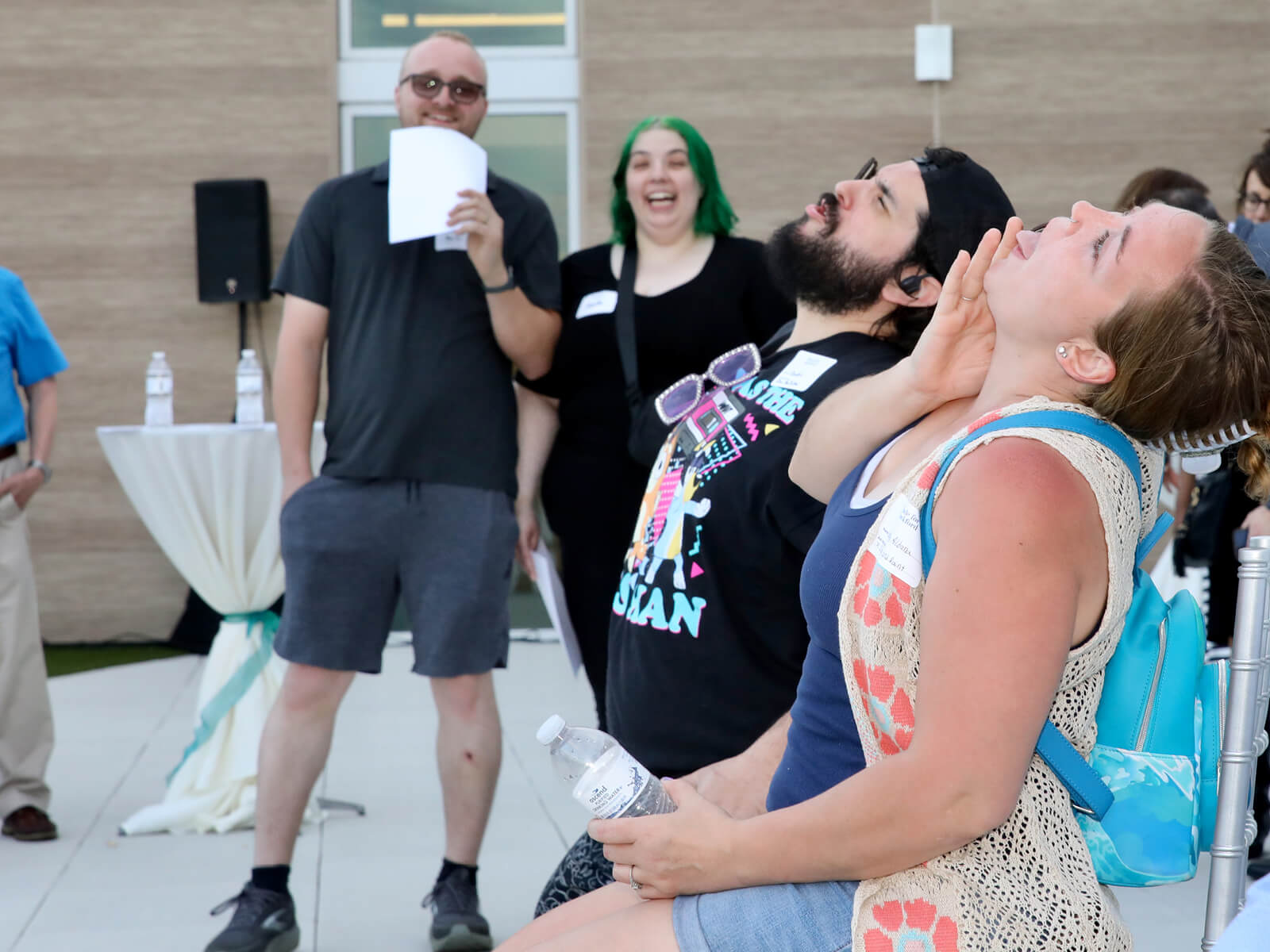 Attendees of the Rockford Public Library Terrace Spring 2026 Mixer playing a game