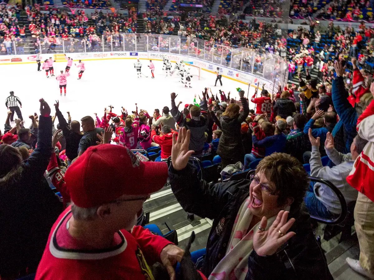 People at a IceHogs Game